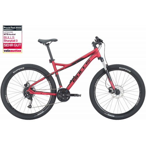 BULLS Sharptail 3 Disc 29, 27 Gang Kettenschaltung, Herrenfahrrad, Diamant, Modell 2024, 29 Zoll 51 cm hyper red matt