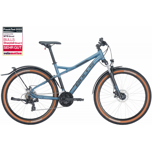 BULLS Sharptail Street 2 27,5, 21 Gang Kettenschaltung, Herrenfahrrad, Diamant, Modell 2024, 27,5 Zoll 46 cm pro blue matt