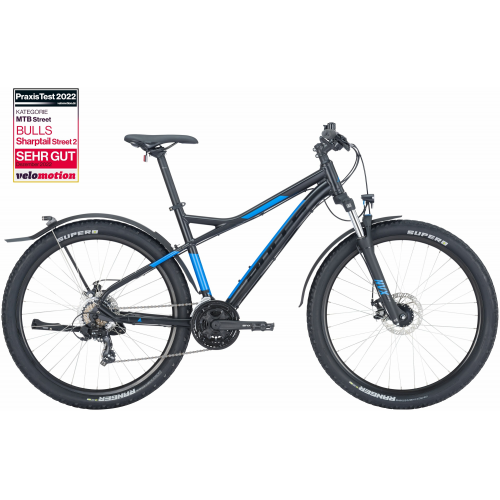 BULLS Sharptail Street 2 29, 21 Gang Kettenschaltung, Herrenfahrrad, Diamant, Modell 2024, 29 Zoll 46 cm black matt