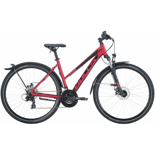 BULLS Wildcross Street, 21 Gang Kettenschaltung, Damenfahrrad, Trapez, Modell 2024, 28 Zoll 44 cm hyper red matt