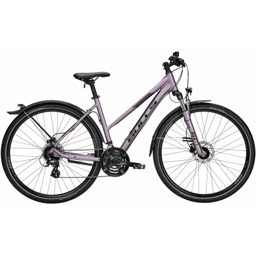 BULLS Cross Bike Street, 24 Gang Kettenschaltung, Damenfahrrad, Trapez, Modell 2024, 28 Zoll 54 cm lavender forg matt