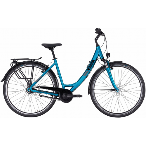 Pegasus Solero SL 7, 7 Gang Nabenschaltung, Damenfahrrad, Wave, Modell 2024, 28 Zoll 55 cm chrome petrol