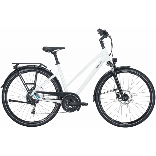 Pegasus Premio SL Disc 27, 27 Gang Kettenschaltung, Damenfahrrad, Trapez, Modell 2024, 28 Zoll 55 cm metallic off white