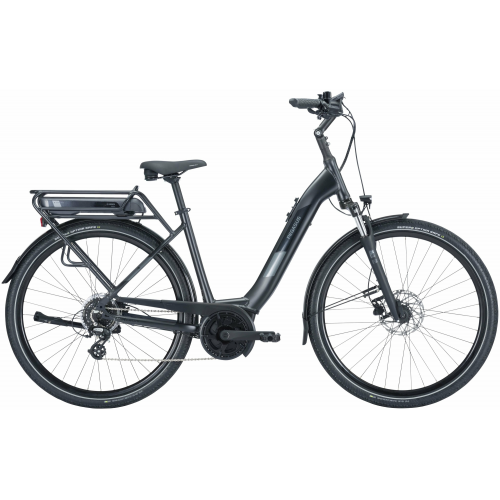 Pegasus Solero E8 Plus (500 Wh), 8 Gang Kettenschaltung, Damenfahrrad, Wave, Modell 2024, 28 Zoll 50 cm black matt