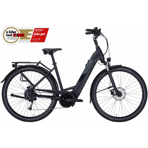 Pegasus Solero Evo 9 (500 Wh), 9 Gang Kettenschaltung, Damenfahrrad, Wave, Modell 2024, 28 Zoll 45 cm black matt