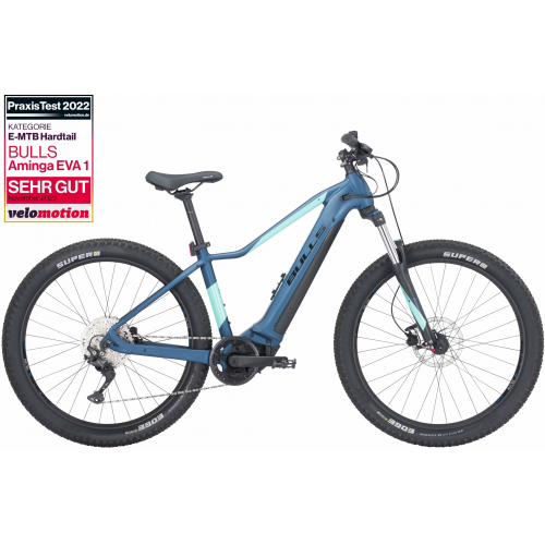 BULLS Aminga EVA 1 27,5 (500 Wh), 10 Gang Kettenschaltung, Damenfahrrad, Diamant, Modell 2024, 27,5 Zoll 48 cm dark petrol matt