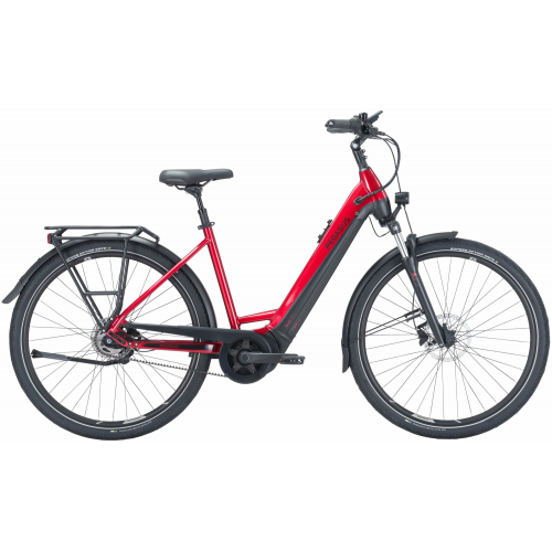 Pegasus Premio Evo 5F Belt (625 Wh), 5 Gang Nabenschaltung, Damenfahrrad, Wave, Modell 2024, 28 Zoll 55 cm hyper red