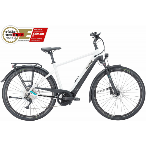 Pegasus Premio Evo 10 Lite (625 Wh), 10 Gang Kettenschaltung, Herrenfahrrad, Diamant, Modell 2024, 28 Zoll 50 cm metallic off white