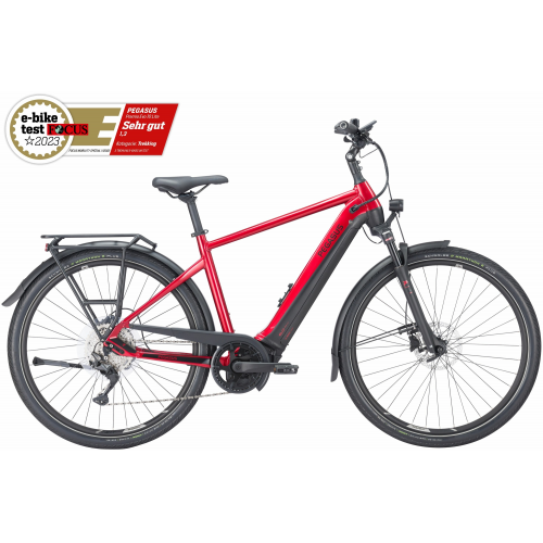 Pegasus Premio Evo 10 Lite (625 Wh), 10 Gang Kettenschaltung, Herrenfahrrad, Diamant, Modell 2024, 28 Zoll 50 cm hyper red