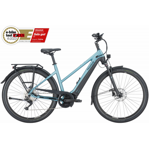 Pegasus Premio Evo 10 Lite (625 Wh), 10 Gang Kettenschaltung, Damenfahrrad, Trapez, Modell 2024, 28 Zoll 50 cm summit lake blue