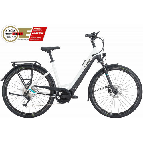 Pegasus Premio Evo 10 Lite (625 Wh), 10 Gang Kettenschaltung, Damenfahrrad, Wave, Modell 2024, 28 Zoll 45 cm metallic off white