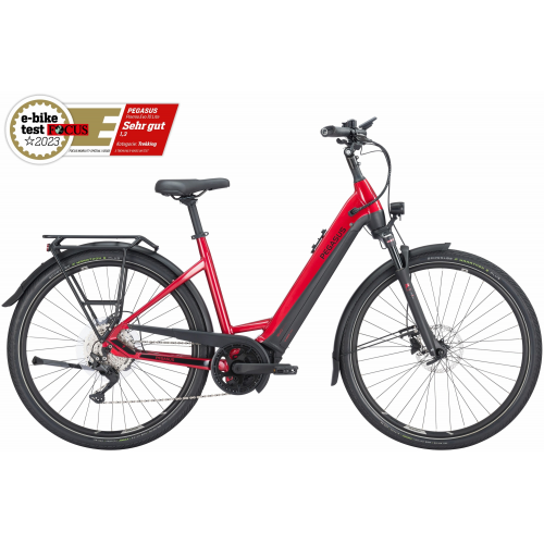 Pegasus Premio Evo 10 Lite (625 Wh), 10 Gang Kettenschaltung, Damenfahrrad, Wave, Modell 2024, 28 Zoll 45 cm hyper red