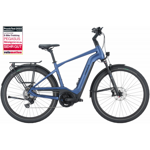 Pegasus Strong Evo 10 Lite (625 Wh), 10 Gang Kettenschaltung, Herrenfahrrad, Diamant, Modell 2024, 28 Zoll 60 cm steel blue