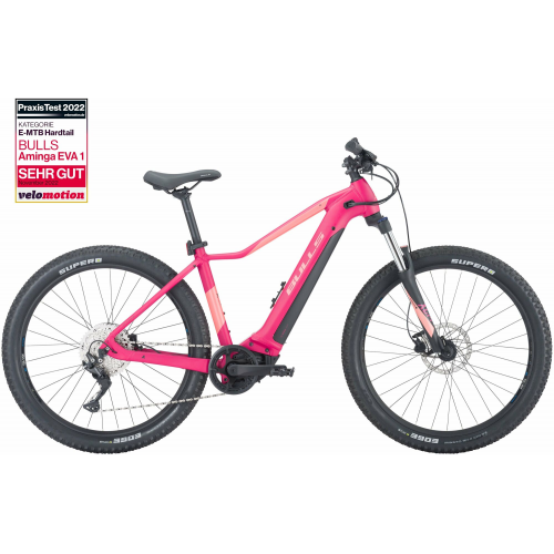 BULLS Aminga EVA 1 27,5 (625 Wh), 10 Gang Kettenschaltung, Damenfahrrad, Diamant, Modell 2024, 27,5 Zoll 44 cm fuchsia purple matt