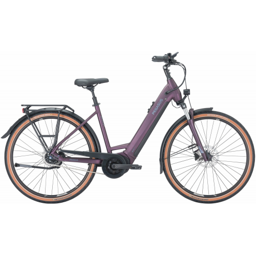 Pegasus Premio Evo 5R (750 Wh), 5 Gang Nabenschaltung, Damenfahrrad, Wave, Modell 2024, 28 Zoll 55 cm deep berry