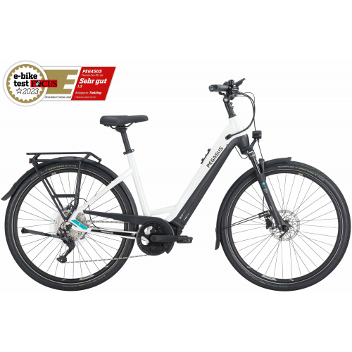 Pegasus Premio Evo 10 Lite (750 Wh), 10 Gang Kettenschaltung, Damenfahrrad, Wave, Modell 2024, 28 Zoll 55 cm metallic off white