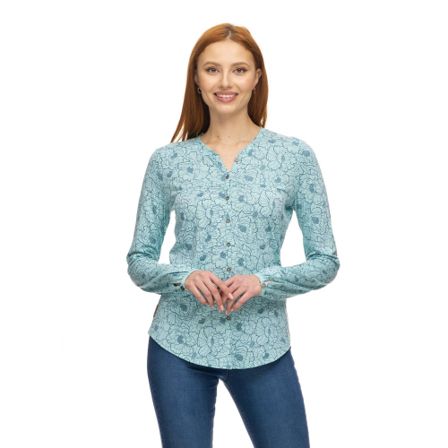 Ragwear Bluse Zofka Flower Organic light aqua