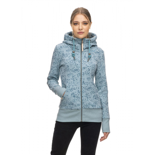 Ragwear Sweatjacke Neska Flowery Zip stone blue