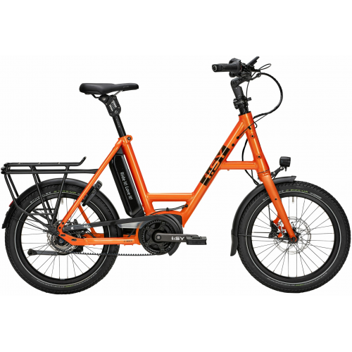 i:SY E5 ZR F Comfort (545 Wh), 5 Gang Nabenschaltung, Unisexfahrrad, Kompakt, Modell 2023, 20 Zoll 47 cm happy orange