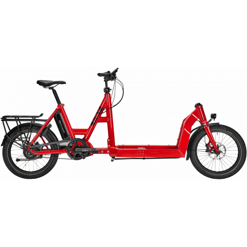 i:SY Cargo N3.8 ZR Maxi (545 Wh), stufenlose Nabenschaltung, Unisexfahrrad, Long John, Modell 2023, 20 Zoll 47 cm poppy red