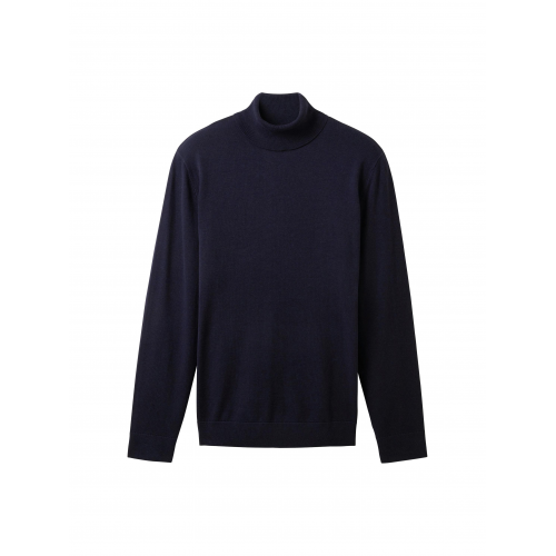 Tom Tailor Rollkragenpullover Basic dunkelblau