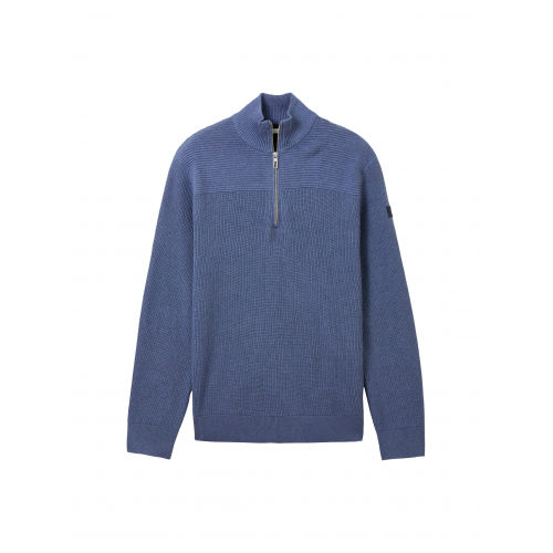 Tom Tailor Stehkragenpullover Structured Knit blau