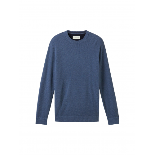 Tom Tailor Rundhalspullover Structured Knit blau