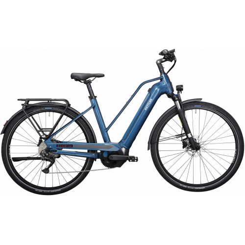 KETTLER Alu-Rad QUADRIGA CX10 LG (750 Wh), 10 Gang Kettenschaltung, Damenfahrrad, Trapez, Modell 2024, 28 Zoll 53 cm dark blue shiny