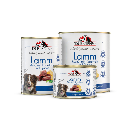 Nassfutter Dosen Menü Lamm & Kartoffeln für Hunde  - 400 g - Premiumqualität von Tackenberg