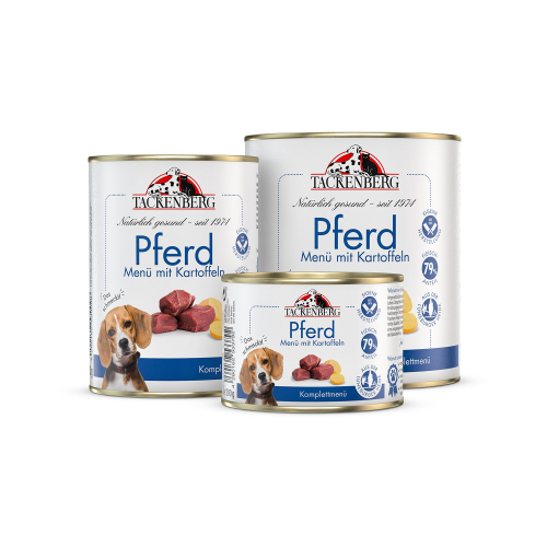 Nassfutter Menü Pferd & Kartoffeln für Hunde  - 400 g - Premiumqualität von Tackenberg