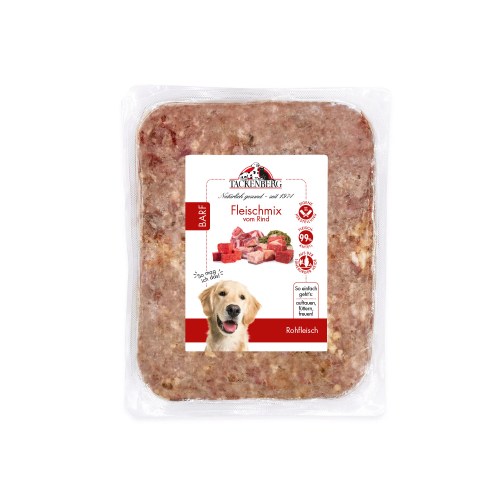 BARF Fleischmix vom Rind für Hunde  - 1000 g - Premiumqualität von Tackenberg