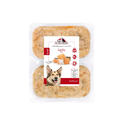 BARF Lachs pur für Hunde & Katzen  - 500 g - Premiumqualität von Tackenberg