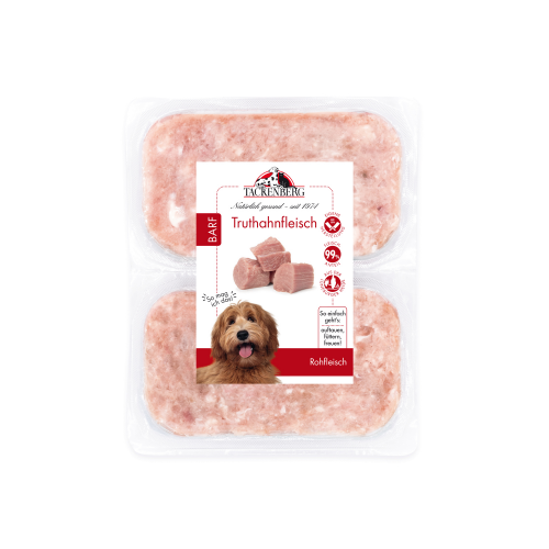 BARF Truthahnfleisch für Hunde & Katzen  - 500 g - Premiumqualität von Tackenberg