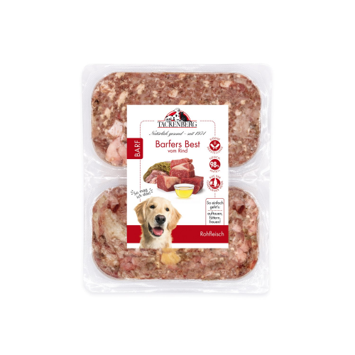 Barfers Best vom Rind für Hunde  - 500 g - Premiumqualität von Tackenberg