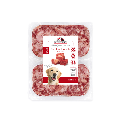 BARF Schlundfleisch Rind für Hunde & Katzen  - 500 g - Premiumqualität von Tackenberg