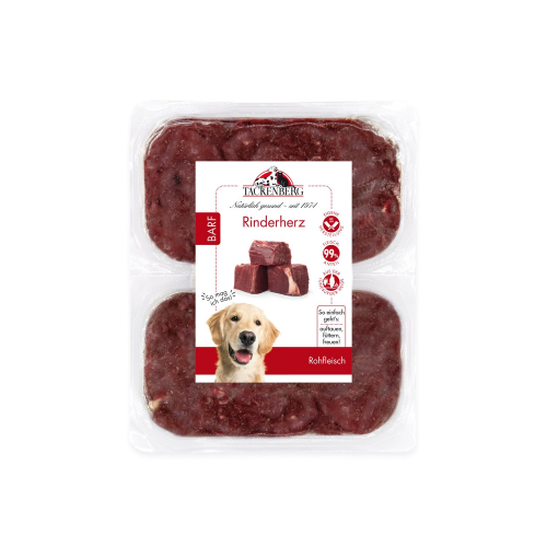 BARF Rinderherz für Hunde  - 500 g - Premiumqualität von Tackenberg