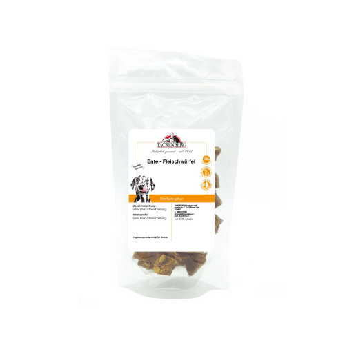 Fleischwürfel von der Ente getrocknet für Hunde & Katzen  - 250 g - Premiumqualität von Tackenberg