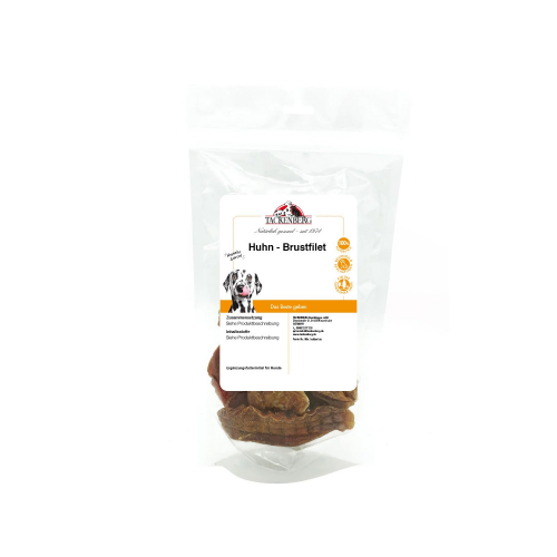 Hühnerbrustfilet getrocknet für Hunde & Katzen  - 250 g - Premiumqualität von Tackenberg