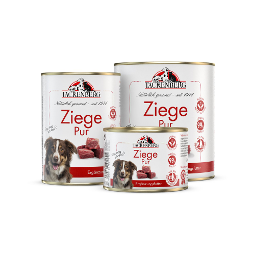 Nassfutter Ziege Pur für Hunde und Katzen  - 400 g - Premiumqualität von Tackenberg