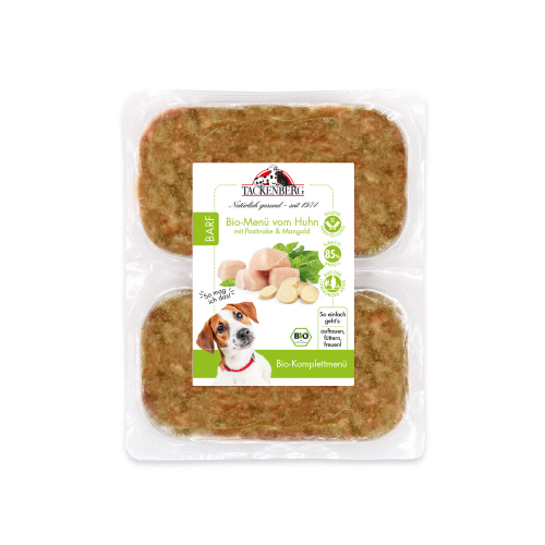 Bio BARF Menü Huhn & Pastinake für Hunde  - 500 g - Premiumqualität von Tackenberg