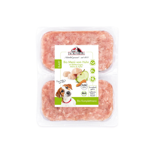 Bio BARF Menü Huhn & Blättermagen für Hunde  - 500 g - Premiumqualität von Tackenberg