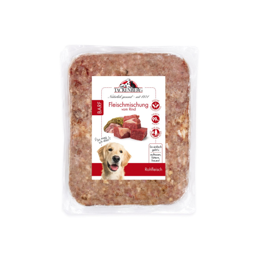 BARF Fleischmischung vom Rind für Hunde  - 28 x 500 g - Premiumqualität von Tackenberg