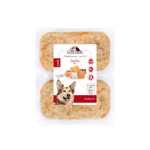 BARF Lachs pur für Hunde & Katzen  - 28 x 500 g - Premiumqualität von Tackenberg