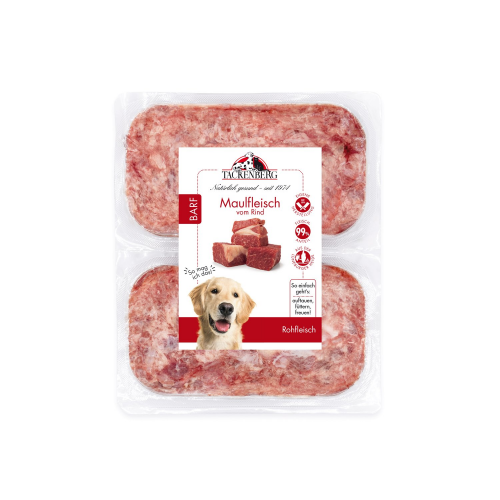 BARF Maulfleisch vom Rind für Hunde & Katzen  - 28 x 500 g - Premiumqualität von Tackenberg