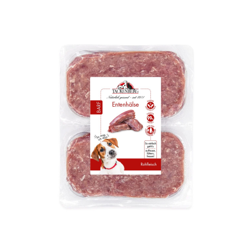 BARF Entenhälse gewolft für Hunde & Katzen  - 28 x 500 g - Premiumqualität von Tackenberg