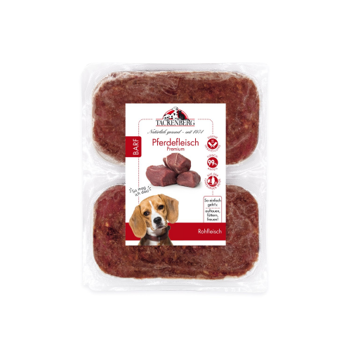 BARF Pferdefleisch für Hunde & Katzen  - 28 x 500 g - Premiumqualität von Tackenberg