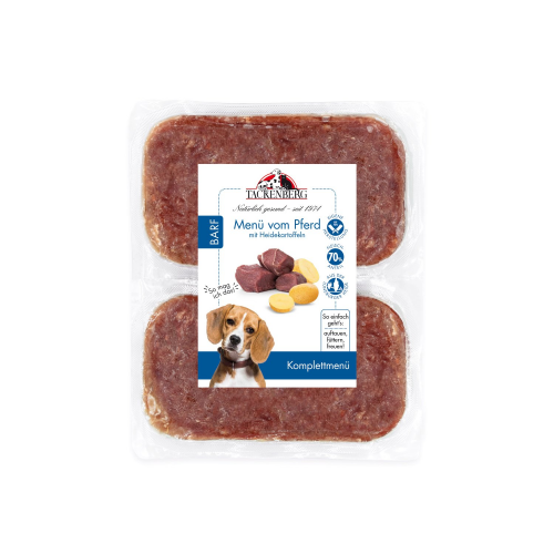 BARF Menü Pferd & Heidekartoffeln für Hunde  - 28 x 500 g - Premiumqualität von Tackenberg