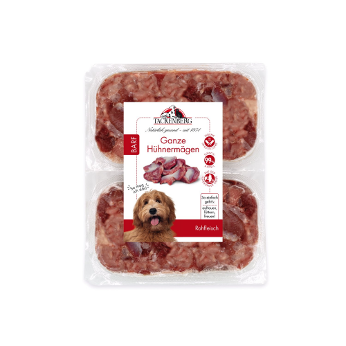 BARF ganze Hühnermägen für Hunde & Katzen  - 14 x 500 g - Premiumqualität von Tackenberg