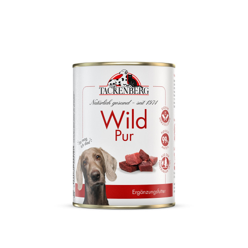 Nassfutter Dose Wild pur für Hunde  - 400 g - Premiumqualität von Tackenberg