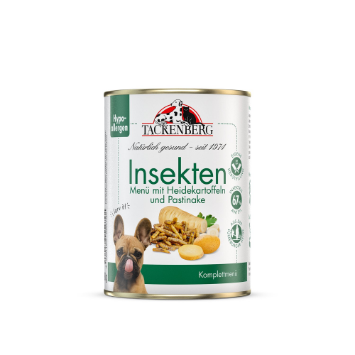 Nassfutter Insektenmenü mit Heidekartoffeln & Pastinaken für Hunde  - 400 g - Premiumqualität von Tackenberg